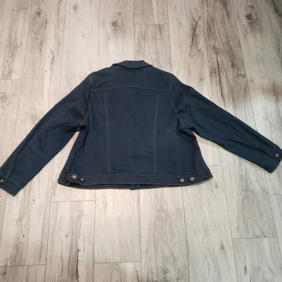 (A-1)NWT Love  and legend Womans Dark Blue Jean Jacket Womans Size 22 - Picture 2 of 4